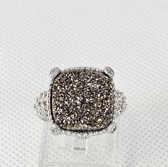 Judith Ripka Jewelry - Genuine Judith Ripka Druzy Quartz Ring in Sterling Silver Size 7!